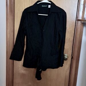 Harve Bernard long-sleeved black blouse